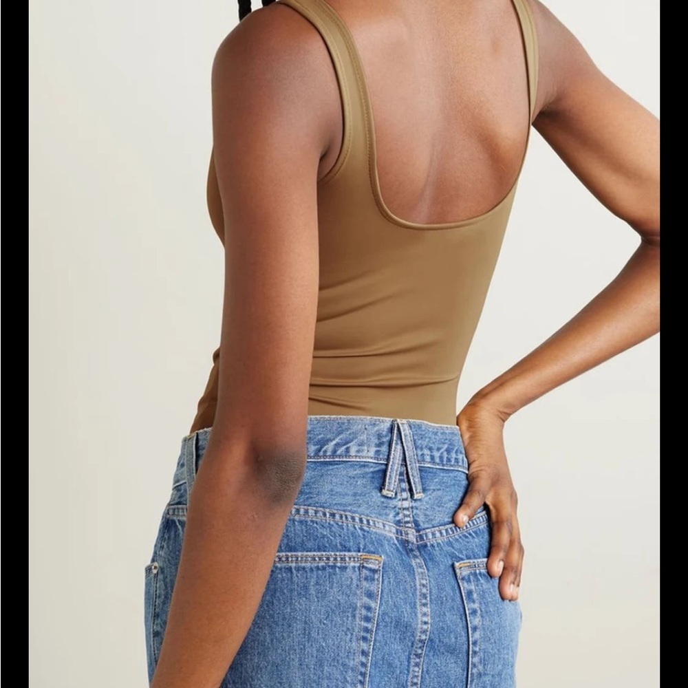 Good American Scuba Modern Stretch Thong Bodysuit Sz 5 Light Brown NEW NWOT - Picture 6 of 9